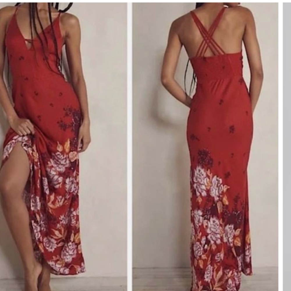 NWT - Free People Get To You Printed Maxi Floral Dress Scarlet - Various Sizes - Picture 7 of 8